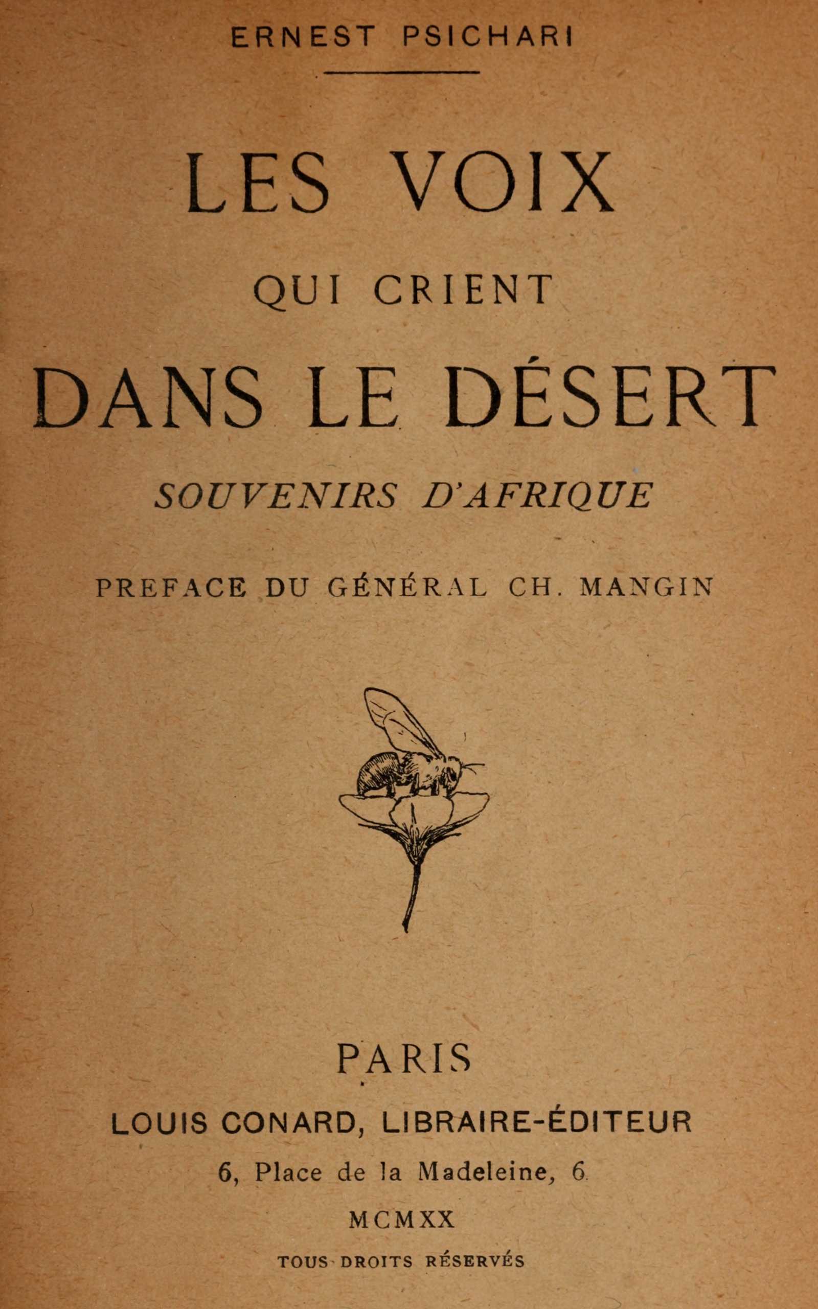 Les voix qui crient dans le désert